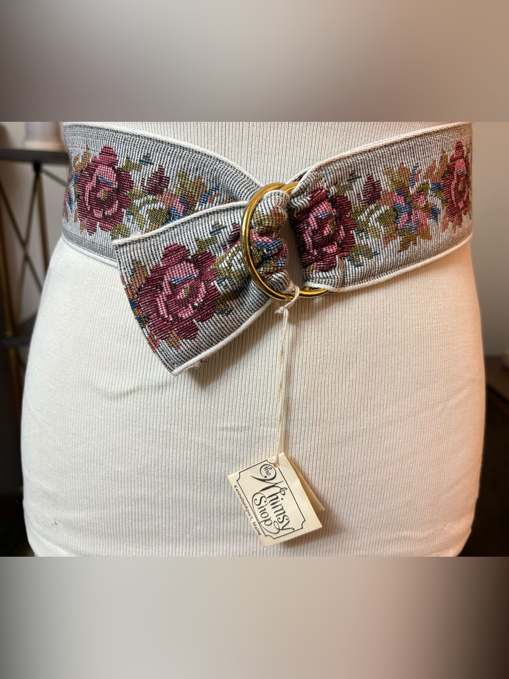 Floral Jacquard Tapestry loop belt from the Whimsy Shop Kennebunkport, Maine NWT